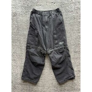 GU x Undercover Denim Convertible Wide Denim Cargo Pants Dark Gray Mens Size S